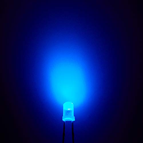 CHANZON 100 pcs 3mm Blue Diffused LED Diode Lights (DC 3V 20mA) - color: E) White-blue (100pcs)