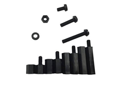 M3 Black Nylon Hex Male-Female Standoffs Screws Nuts Kit - size: 260PCS/M3(Black)