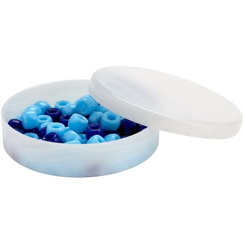 Pioneer Plastics 032CHIPS White Small Round Petri Dish Plastic Container, 2.75" W x 0.625" H, Pack of 2