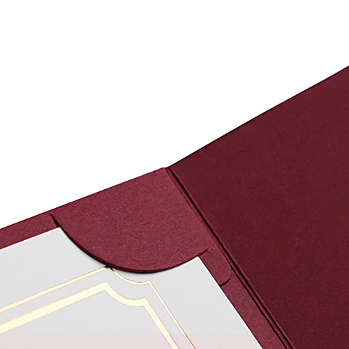 5Pcs Certificate Holders Diploma Covers A4 Letter Size Graduation Certificate Covers Navy Blue Red Diploma Document Holders for Diplomas Awards Certifications Employee Appreciation 8.5 x 11 - color: Red
