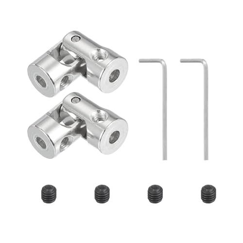 PATIKIL Rotatable Universal Steering Shaft 3mm to 3.17mm Inner Dia, 2 Pcs U Joint Shaft Coupling U Joints Coupler Connector Accessories with M3 Screws Spanner for Motor Model Robots - size: 3mm-3.17mm