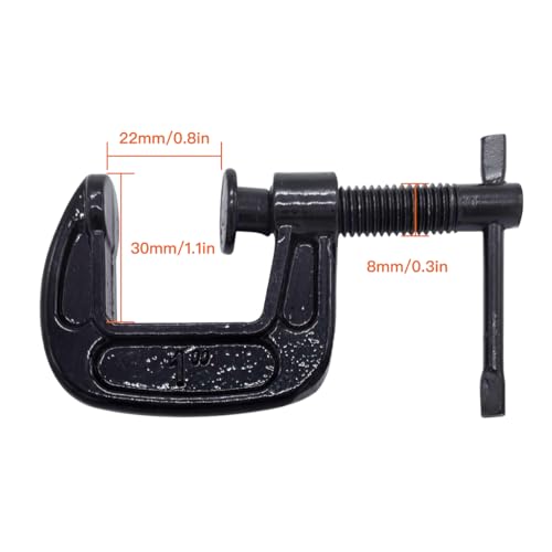 1-Inch C-Clamp Set, Heavy-Duty Cast Iron C-Clamps with 0.8-Inch Throat for Woodworking, Welding, and Building(4Pcs) - color: Black