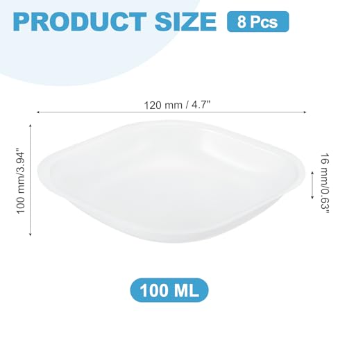 PATIKIL Rhombus-Shaped Weigh Boats, 8Pcs 100mL Large Scale Trays - size: 100 ml