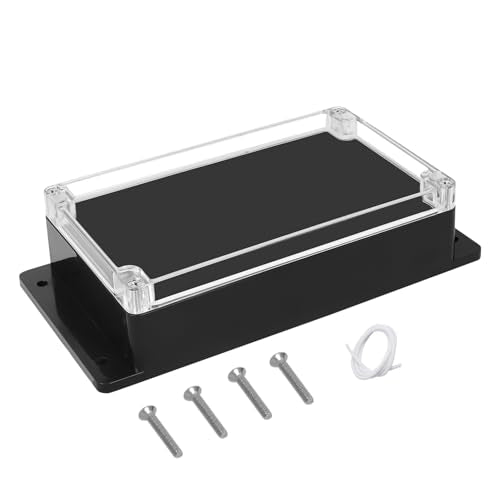 Project Box IP65 Waterproof ABS Plastic Electrical Junction Box with Clear Cover Enclosure with Fixed Ear, Black 7.8"x 4.7"x 2.2"(200x120x56mm)(Pack of 1) - color: 1 pack, size: 7.8"x 4.7"x 2.2"