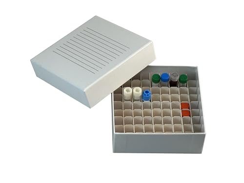 Cardboard Cryogenic Vials Storage Box Cryobox and Dividers 2ml 81well Pack of 5 - size: 2ML-81 Wells
