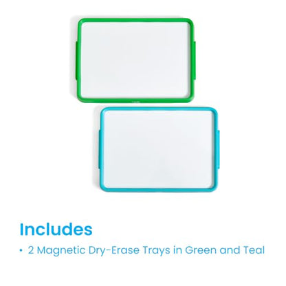hand2mind Magnetic Dry-Erase Activity Trays, Green and Teal, Set of 2 - style: Green/Teal 2 Pack
