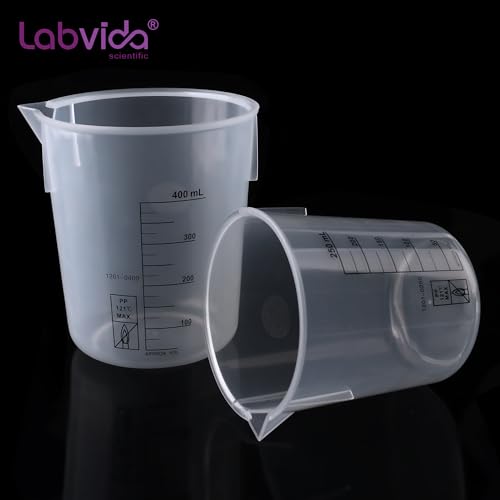 6PCS 100ml Autoclavable Stackable Plastic Beakers, LVB012 - style: 6pcs of 100ml