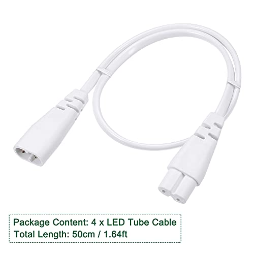 MECCANIXITY T5 LED Tube Connector Cable 2 Pin 50CM Male to Female Extension Cord for LED Integrated Light Tube, Pack of 2