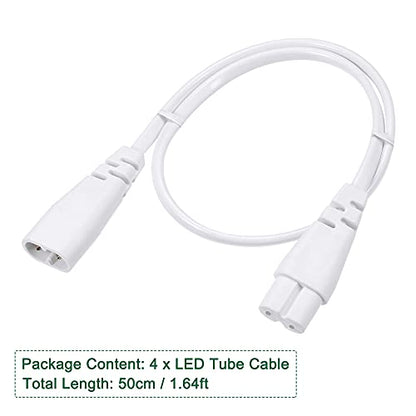 MECCANIXITY T5 LED Tube Connector Cable 2 Pin 50CM Male to Female Extension Cord for LED Integrated Light Tube, Pack of 2