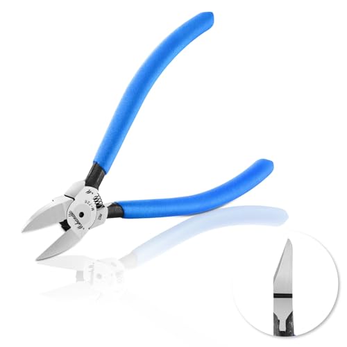Wire Cutters Flush Cutters for Jewelry Making, Ultra-Sharp Side Cutters, CR-V Diagonal Cutters for Crafting, Flush Cut Pliers for Plastic Soft Copper Wire, Floral, Circuit Board (6" 1Pack) - size: 6" 1Pack