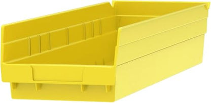 Akro-Mils 30164 Heavy Duty Plastic Shelf Bins, 24"x 6.5"x 4", Yellow, 6-Pk - color: Yellow