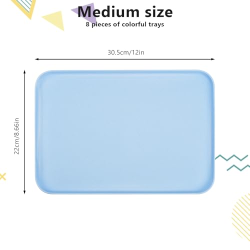 8-Piece Wheat Straw Tray Craft Tray Set 12" x 8.7" Art Trays Serving Dishes - size: Medium