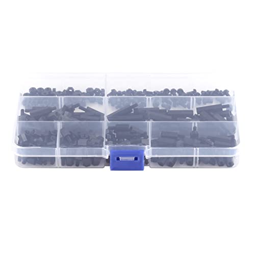 Eujgoov Nylon PCB Standoff Spacer Kit PA66 M2 M3 Male Female Threaded (M3 - size: M3 single pass-A type