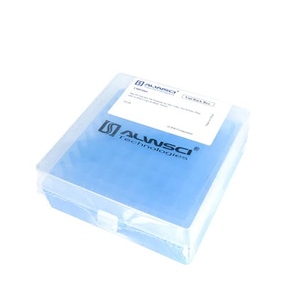 100 Well Microtube Storage Box, Blue Lockable Vial Holder Rack, 1 Pack