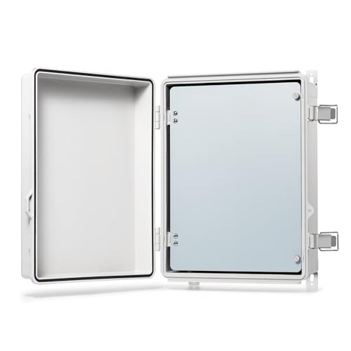 QILIPSU Outdoor Electrical Box Waterproof Junction Box 14.6"x10.6"x5.9" - color: Grey with Inner Door, size: 14.6"x10.6"x5.9"