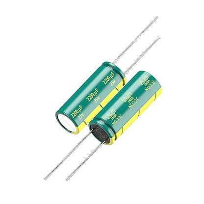 5-Pack 25V 2200uF Premium Quality Low ESR Electrolytic Capacitors 10x25mm (0.4x0.99in), 25Volt 2200MFD High-Frequency Caps with Superior Performance