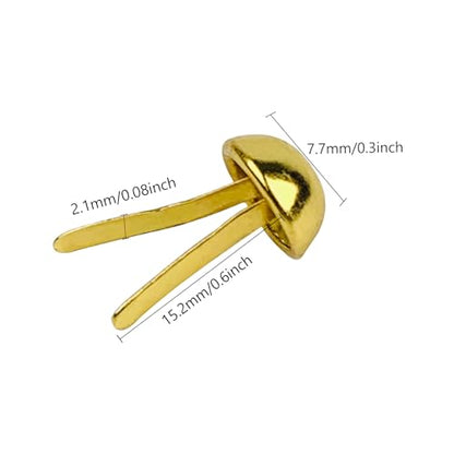 100 PCS Brass Paper Fasteners Metal Brass Fasteners, Mini Brads for Paper Crafts DIY Pins for Crafts (Gold) - color: Gold