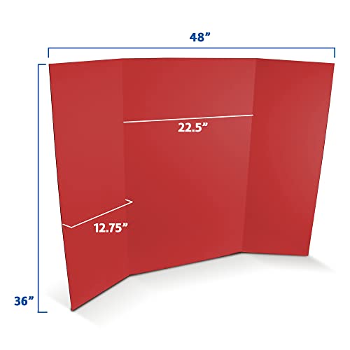 Flipside Products 36” x 48” Project Boards for Presentations, Science Fair, School Projects, Event Displays and Trifold Picture Board, Proudly Made in USA - Red - 10 Pack - color: Red, size: 10 Pack