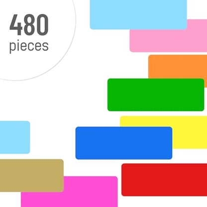 480pcs 3x1 inch Colored Label Sticker Moving Labels for Boxes