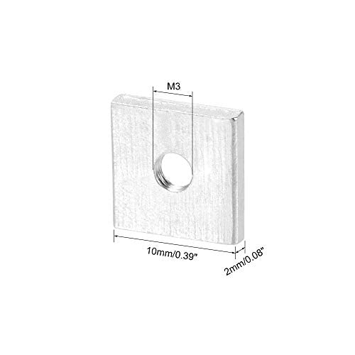 uxcell Square Nuts M3x10mmx2mm Zinc-Plated Metric Coarse Thread Assortment - size: M3x10mmx2mm