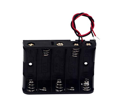 (Pack of 2 5 AA Battery Holder with Leads, 5 AA Battery Holder with Wires