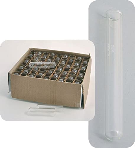 United Scientific™ Pre-Cleaned Test Tube with Rim, 18mm (OD) x 150mm (Length), 24mL Capacity, Borosilicate Glass, Case of 72