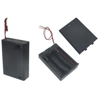 6 PCS 3 Slots Battery Holder Bundle with Switch and Leads Plastic AA Battery Case 3 X 1.5 V AA Battery Storage Box with Cap - size: 3 Slots