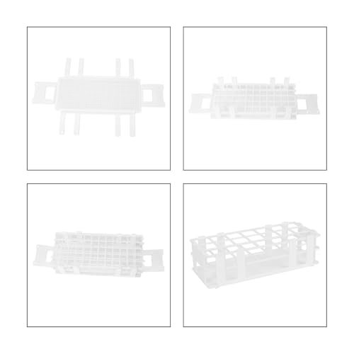 stonylab Test Tube Rack, 1.18 in 21-Place White Plastic Holder Stand Rack, 3-Tier Design and Detachable, for Laboratory Use - size: 30 mm
