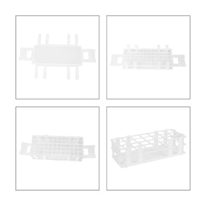 stonylab Test Tube Rack, 1.18 in 21-Place White Plastic Holder Stand Rack, 3-Tier Design and Detachable, for Laboratory Use - size: 30 mm
