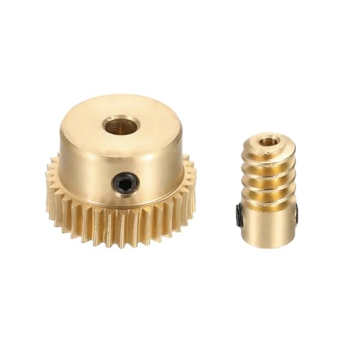 uxcell Worm Gear Set Right Rotation 35T 0.5 Module 1:35 Reduction Rate - size: Gear-4mm, Rod-2mm Bore, style: 0.5M-35T