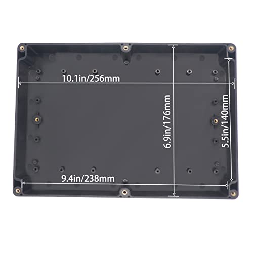 Watertight Junction Box, IP67 Waterproof Project Box Durable ABS Plastic Electronic Enclosure Case for DIY Electrical Project Black 10.35" x 7.17" x 2.36"(263 x 182 x 60 mm) - size: 10.35" x 7.17" x 2.36"