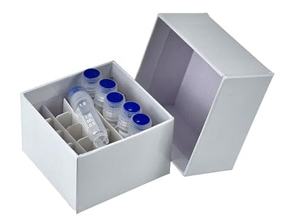 Cardboard Cryogenic Vial Storage Box Cryobox Freezer Box with Pre-assembled Compartments and a Lid (2ML-25 Wells) - size: 2ML-25 Wells