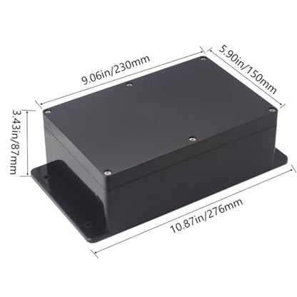 Project Box IP65 Waterproof Junction Box ABS Plastic Electrical Boxes DIY Electronic Project Case Power Enclosure with Fixed Ear 9.06x5.90x3.43 inch (230 x 150 x87 mm) - color: Black, size: 9.06"x5.90"x3.43"