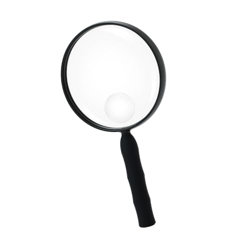 Feosky Handheld Magnifier for Reading,10X Magnifying Glass,130mm(Black) - size: 130mm