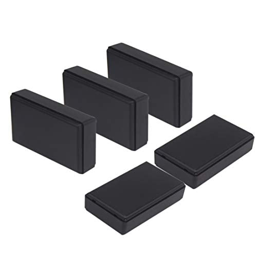 Zulkit 5Pcs Project Boxes ABS Plastic Electrical Project Case Power Junction Box Black 2.76 x 1.65 x 0.71 inch (70x42x18 mm) - color: 5 PCS, size: 2.76" x 1.65" x 0.71"