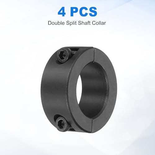 uxcell 4pcs Double Split Shaft Collars 15mm Bore, Two-Piece Clamping Collar 24mm OD 10mm Thickness Carbon Steel Lock Collar Clamp with Set Screws (Black Oxide) - size: 15mm x 24mm x 10mm