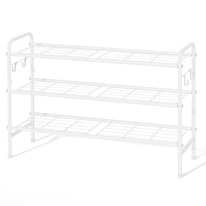 VILICK Metal Shoe Rack for Closet 33" Wide Shoe Organizer for Entryway - color: White