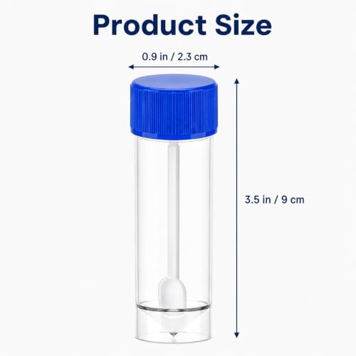 10PCS Specimen Container, Plastic Sample Cup with Spoon and Screw Lid