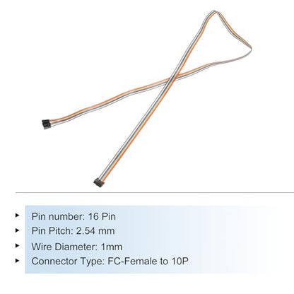 MECCANIXITY 1 Pcs IDC Rainbow Wire Flat Ribbon Cable FC-Female to 10P 39.3 Inch Length 2.54mm Pitch Breadboard Jumper Wires for Electronic Projects - size: 39.3 Inch, style: 10 Pin