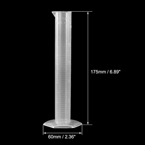 uxcell 3pcs Plastic Graduated 50ml Measuring Cylinder Test Tube Beakers