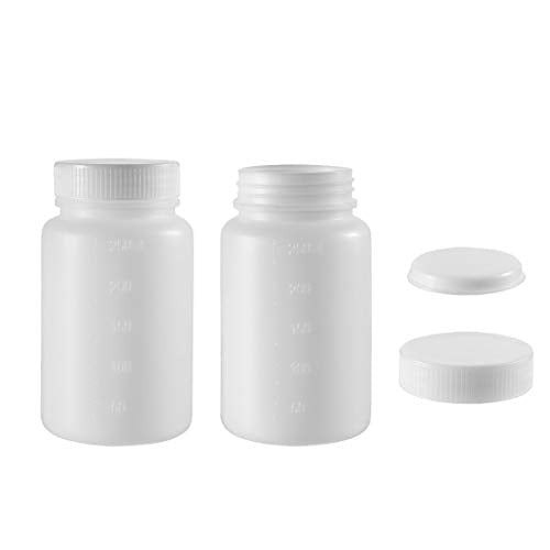 uxcell Plastic Lab Chemical Reagent Bottle 250ml/8.5oz Wide Mouth Sample Sealing Liquid Storage Container 2pcs - size: 250ml/8.5oz 2pcs