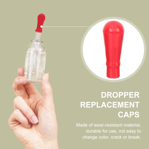 50pcs Glass Pipette Dropper Head Caps Rubber Bulb for Liquid Transfer Labs and Personal Use Convenient Silicone Dropper Accessories for Bottles and Craft Projects