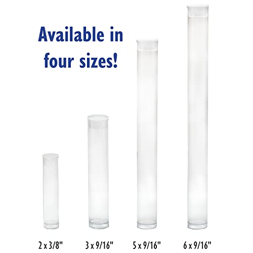 The Beadsmith Clear Plastic Tubes - 3-Inch-Long Round Tubes, 9/16 Inches in Diameter - Flat Caps - Use for Beads, Bath Salts, Wedding & Party Favors, Home or Office Storage - Bag of 25 - size: 3 x 9/16 inches