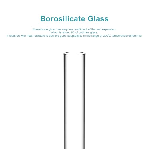 StonyLab Borosilicate Glass Round Bottom Test Tubes, 15mm OD X 100mm Length (Pack of 30) - style: 30 Pack