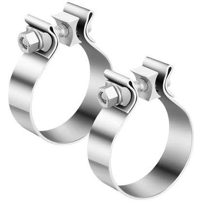 2 Pack 5 Inch Narrow Band Muffler Clamp, 304 Stainless Steel Slip Joint Clamp, Fits 5" Od Pipe for Automotive Repair - size: 5 Inch