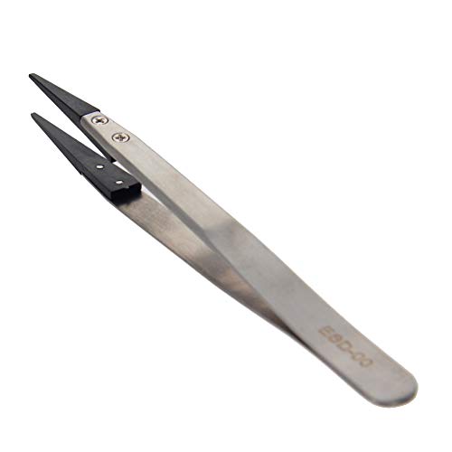 Utoolmart 3 pcs ESD-00 Precision Anti-Static Carbon Fiber Tweezers Stainless Steel Tweezers for Craft Jewelry Electronics - color: 3pcs, size: ESD-00