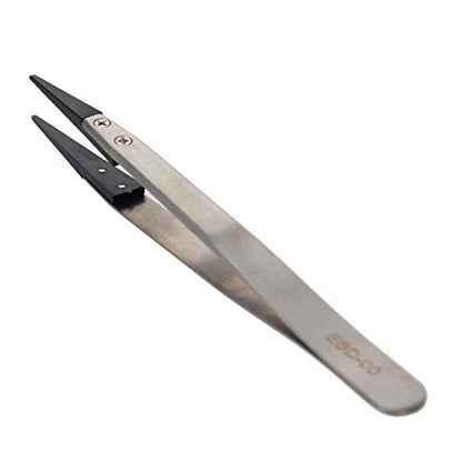 Utoolmart 3 pcs ESD-00 Precision Anti-Static Carbon Fiber Tweezers Stainless Steel Tweezers for Craft Jewelry Electronics - color: 3pcs, size: ESD-00