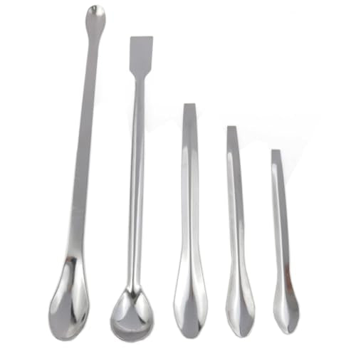 yukata 1 Set Stainless Steel Sampling Spoons Micro Laboratory Sampling Spoon Micro Sampling Spoon Lab Spoons Laboratory Supplies (Pack of 5)