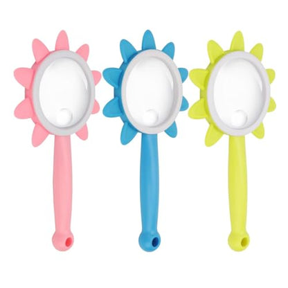 Rongon 10X Kids Magnifying Glass 3PCS Handheld Magnifier (Pink/Blue/Green) - color: Pink/Blue/Green