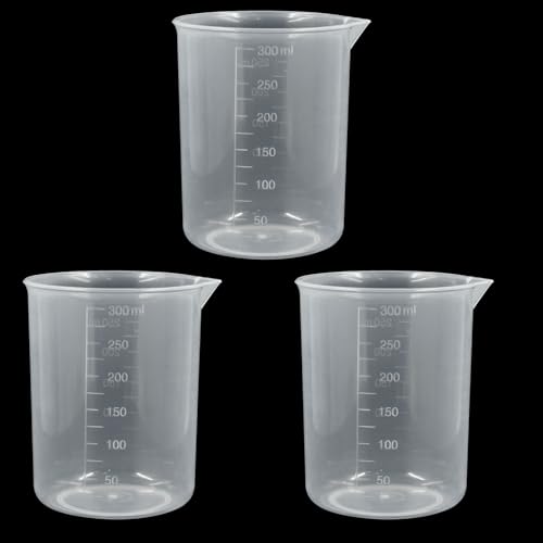 Bivethoi Plastic Beakers, 250ML, 3 Pack - size: 250-300ml